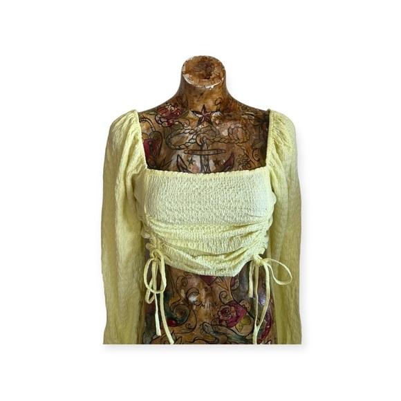 Sophie Rue top yellow long sleeve crop top Large - Picture 2 of 6